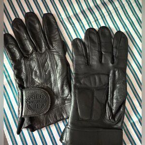 Harley-Davidson Black Leather Riding Gloves vintage